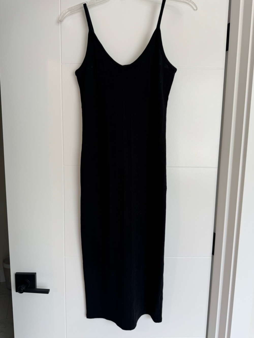 Black Spaghetti Strap Midi Dress